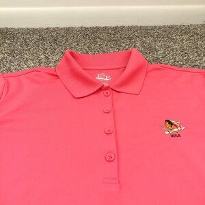 Philadelphia Cricket Club Polo Shirt EP Pro Polyester Golf Pink Womens Large
